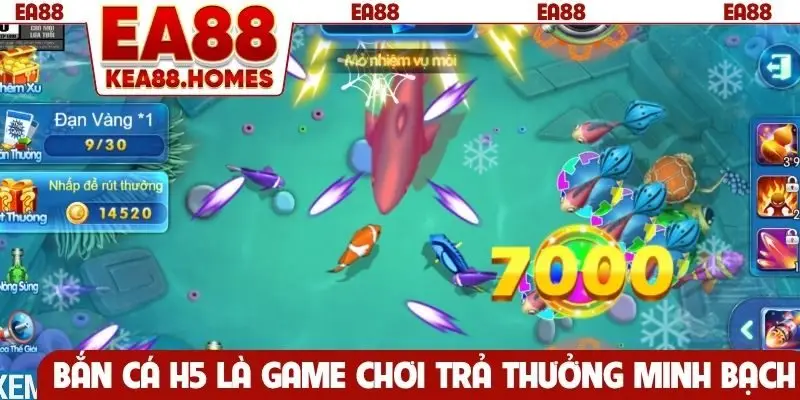 Bắn cá H5 là game chơi trả thưởng minh bạch