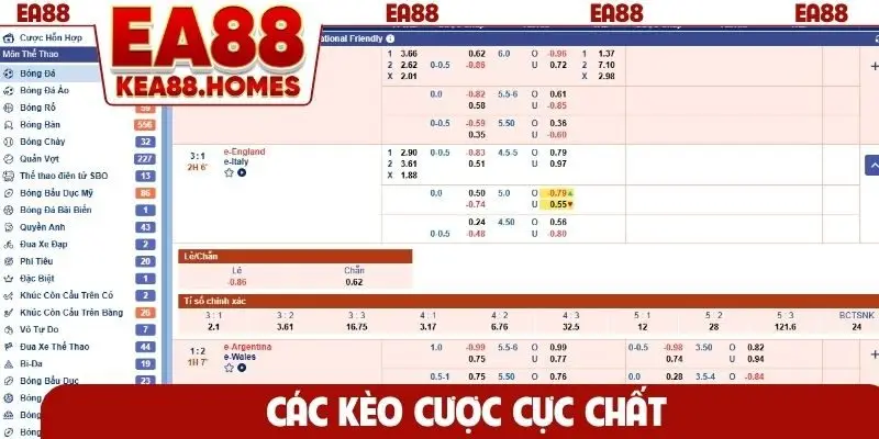 Các kèo cược cực chất