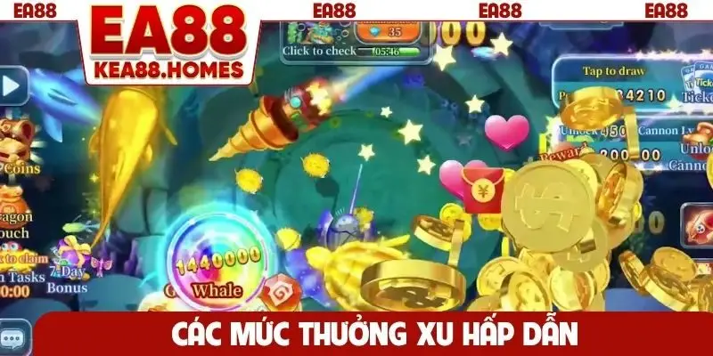 Các mức thưởng xu hấp dẫn