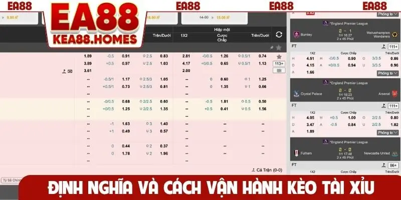 Định nghĩa và cách vận hành kèo Tài Xỉu