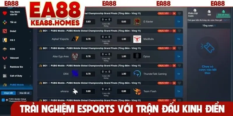 Trải nghiệm Esports với các trận đấu kinh điển